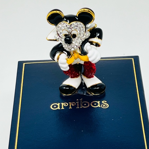 Disney Arribas Brothers Sm. Neat and Pretty Mickey Mouse Swarovski Figurine - Picture 3 of 14